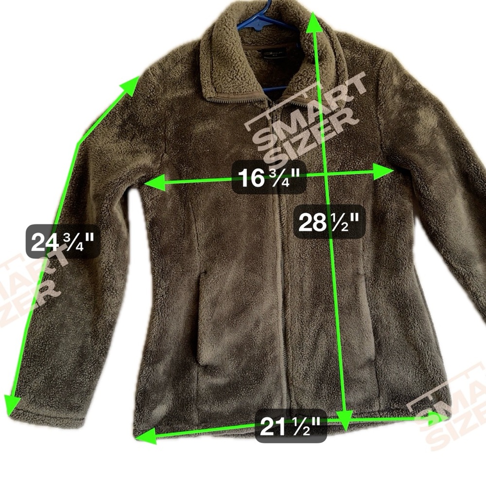 32Heat Jacket Dark Green Woman’s Full Zip Fleece Faux Fur - Picture 11 of 13